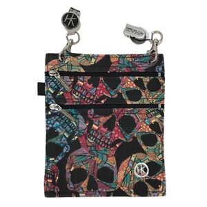 NWOT Hip Klips Multi-colored Sugar Skull Purse/ Wallet